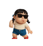 サングラスをかけたぽっちゃり女子 （NT）（個別スタンプ：4）