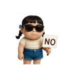 サングラスをかけたぽっちゃり女子 （NT）（個別スタンプ：8）