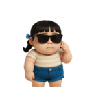 サングラスをかけたぽっちゃり女子 （NT）（個別スタンプ：9）