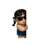 サングラスをかけたぽっちゃり女子 （NT）（個別スタンプ：16）