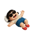 サングラスをかけたぽっちゃり女子 （NT）（個別スタンプ：22）