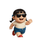 サングラスをかけたぽっちゃり女子 （NT）（個別スタンプ：38）