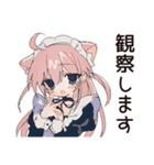 観察ねこみみメイド★毎日使える（個別スタンプ：1）