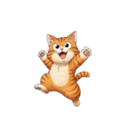 【バンザイ猫 1】（個別スタンプ：1）