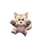 【バンザイ猫 1】（個別スタンプ：3）