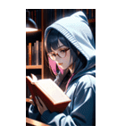 図書館の少女0（個別スタンプ：25）