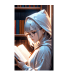 図書館の少女0（個別スタンプ：40）