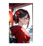 着物の少女0（個別スタンプ：1）