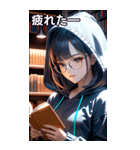 図書館の少女（個別スタンプ：23）