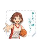 バスケットボール 女子 スポーツ (文字)（個別スタンプ：5）