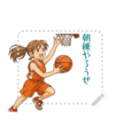 バスケットボール 女子 スポーツ (文字)（個別スタンプ：24）