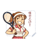 テニス 女子 部活 スポーツ (文字)（個別スタンプ：12）