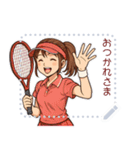 テニス 女子 部活 スポーツ (文字)（個別スタンプ：15）