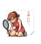 テニス 女子 部活 スポーツ (文字)（個別スタンプ：17）