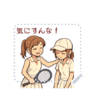 テニス 女子 部活 スポーツ (文字)（個別スタンプ：22）