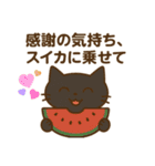 夏を乗り切る黒猫の『クロ』スタンプ（個別スタンプ：17）