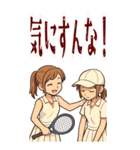 テニス 女子 部活 スポーツ (大)（個別スタンプ：22）