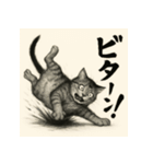水墨チックな猫 感情爆発スタンプ（個別スタンプ：10）