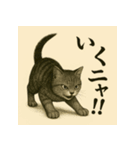 水墨チックな猫 感情爆発スタンプ（個別スタンプ：15）