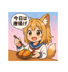 猫耳少女-今日のご飯（個別スタンプ：18）