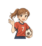 サッカー 女子 部活 スポーツ（個別スタンプ：1）