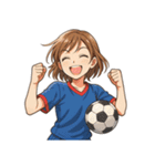 サッカー 女子 部活 スポーツ（個別スタンプ：3）