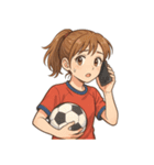 サッカー 女子 部活 スポーツ（個別スタンプ：4）