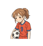 サッカー 女子 部活 スポーツ（個別スタンプ：6）