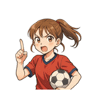サッカー 女子 部活 スポーツ（個別スタンプ：9）