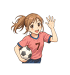 サッカー 女子 部活 スポーツ（個別スタンプ：15）