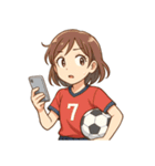 サッカー 女子 部活 スポーツ（個別スタンプ：18）