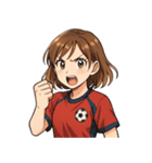 サッカー 女子 部活 スポーツ（個別スタンプ：19）