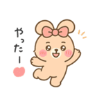 ふんわりリボンうさぎ（個別スタンプ：3）