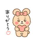 ふんわりリボンうさぎ（個別スタンプ：4）
