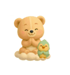 毎日使える「3Dぬいぐるみくまさんとトリ」（個別スタンプ：5）