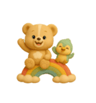 毎日使える「3Dぬいぐるみくまさんとトリ」（個別スタンプ：7）