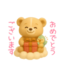 毎日使える「3Dぬいぐるみくまさんとトリ」（個別スタンプ：24）