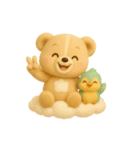 毎日使える「3Dぬいぐるみくまさんとトリ」（個別スタンプ：38）