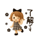 【3D】ずっと使える♡くるりんボブガール（個別スタンプ：6）