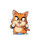 【戦う猫 1】（個別スタンプ：6）