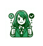 サムズアップ！エメラルドグリーンスタンプ（個別スタンプ：1）