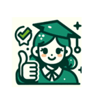 サムズアップ！エメラルドグリーンスタンプ（個別スタンプ：4）