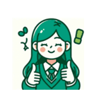 サムズアップ！エメラルドグリーンスタンプ（個別スタンプ：6）