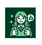 サムズアップ！エメラルドグリーンスタンプ（個別スタンプ：12）