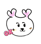 ハート耳うさぎのスタンプ（個別スタンプ：1）