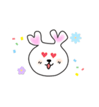 ハート耳うさぎのスタンプ（個別スタンプ：2）