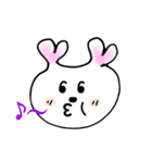 ハート耳うさぎのスタンプ（個別スタンプ：4）