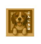 犬のトリックアート2(中型犬)（個別スタンプ：2）