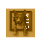 犬のトリックアート2(中型犬)（個別スタンプ：24）