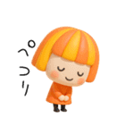 感情が伝わる✳︎オレンジ頭の女の子✳︎3D（個別スタンプ：2）
